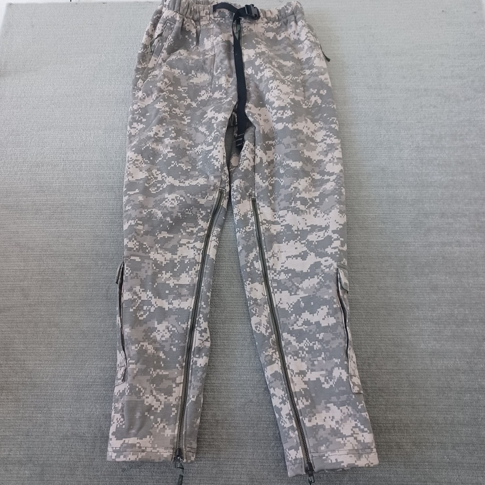 Massif Elements Pants‎ Men L Green Pixel Camo Cargo Belted Elastic Waist Hiking